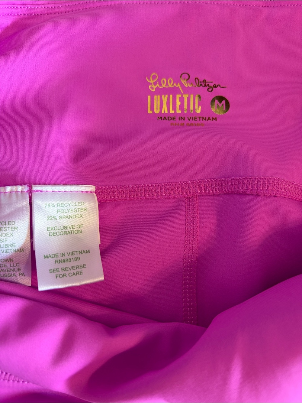 Lilly Pulitzer Women’s Pink Luxletic Athletic Leggings with Pocket, Size Medium - Picture 6 of 8
